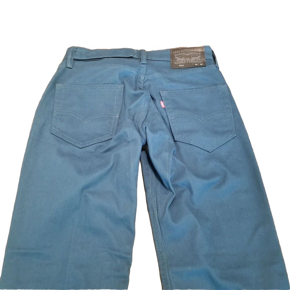 Levi's 511 Jeans Men's Size 30x32 Royal Blue Reflective Selvedge Denim (28x31.5) - Picture 4 of 8